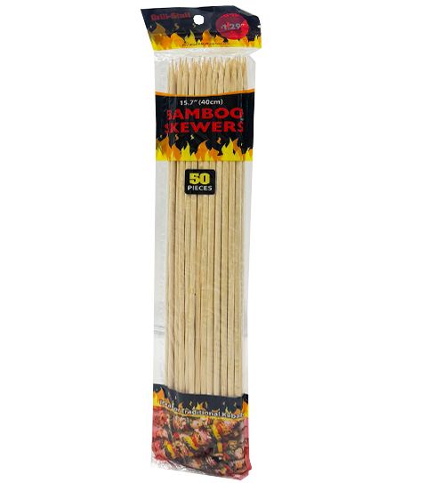 1.29 15.7 INCH BAMBOO SKEWERS 50 PCS